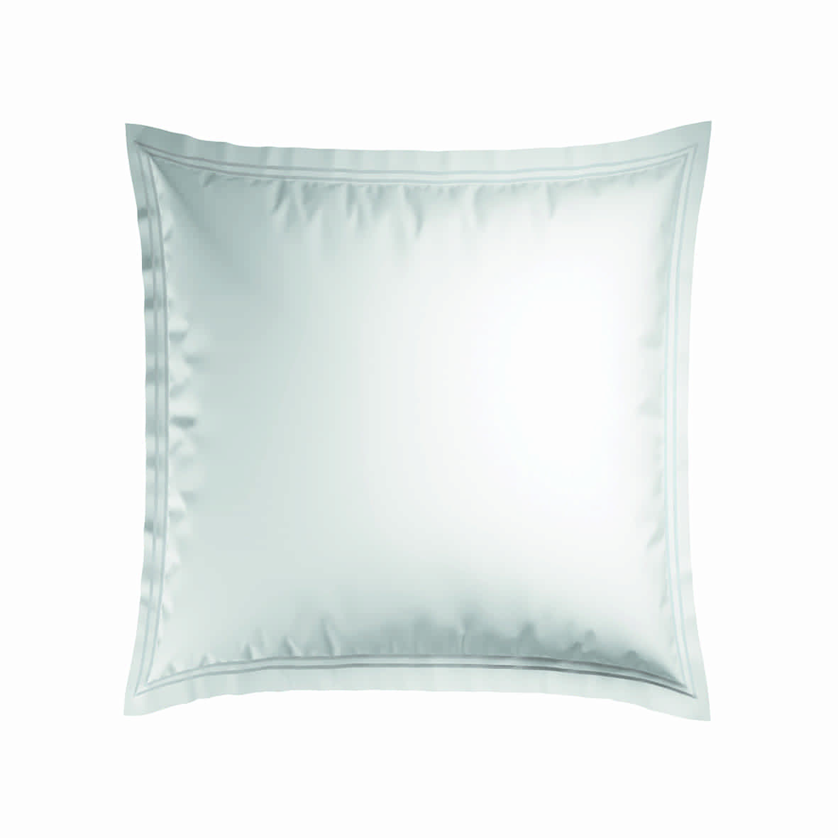 Set de 2 taies d'oreiller satin de coton - Annecy Blanc / Blanc - 2 x (63 x 63 cm)