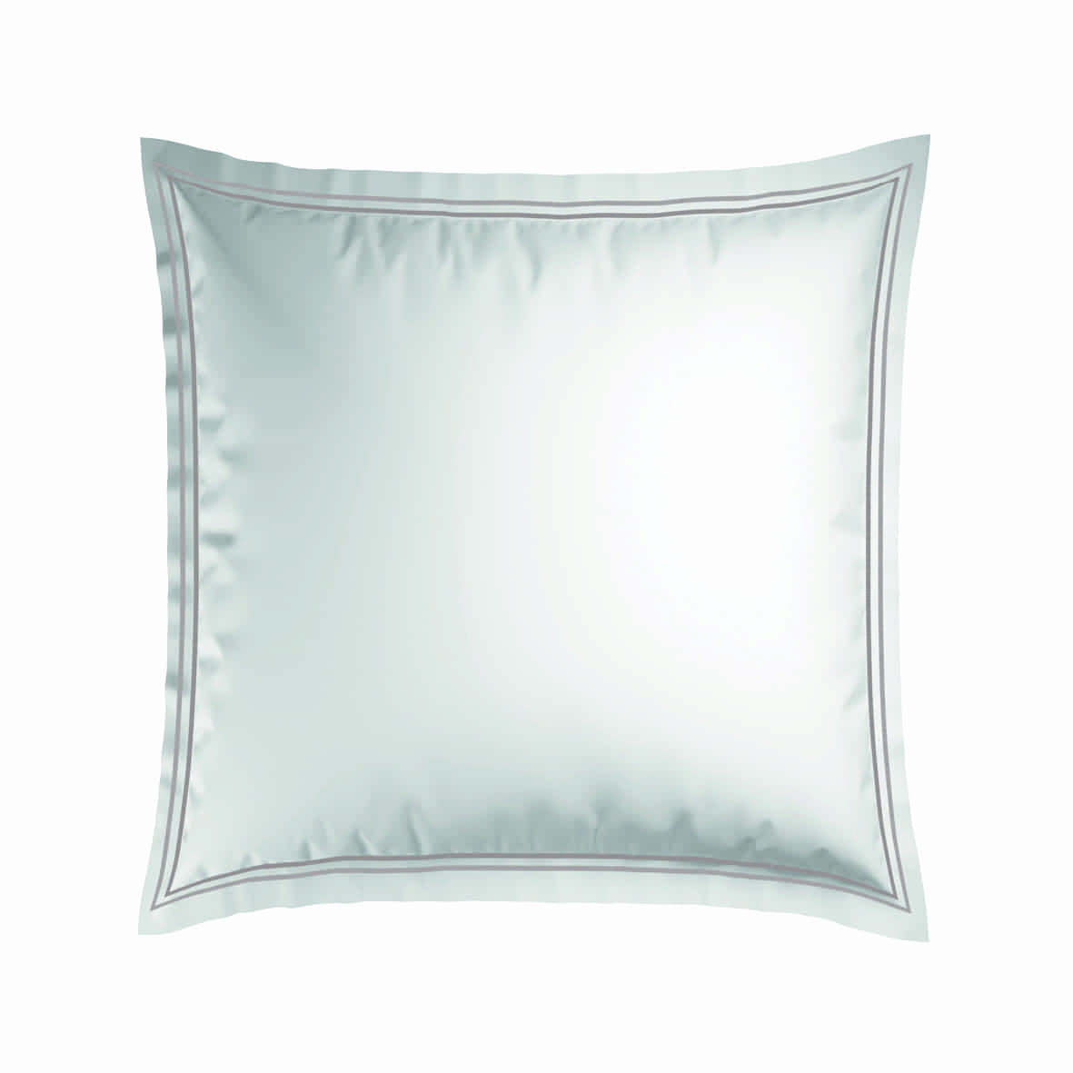 Set de 2 taies d'oreiller satin de coton - Annecy Taupe / Blanc - 2 x (63 x 63 cm)