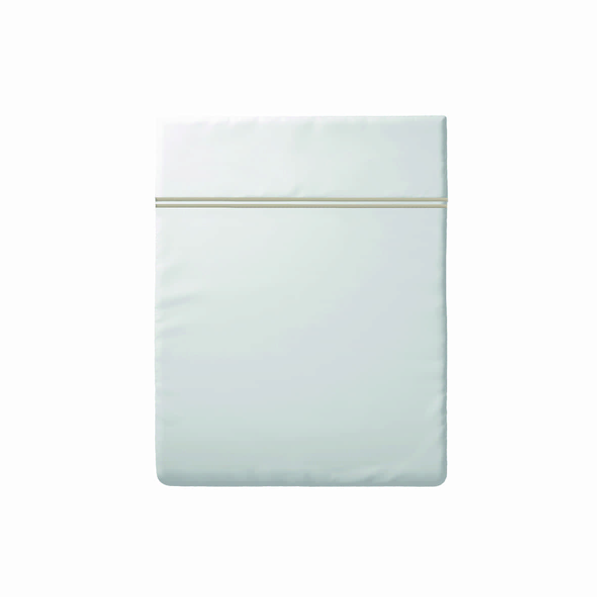 Drap plat satin de coton - Annecy Taupe / Blanc - 240 x 300 cm