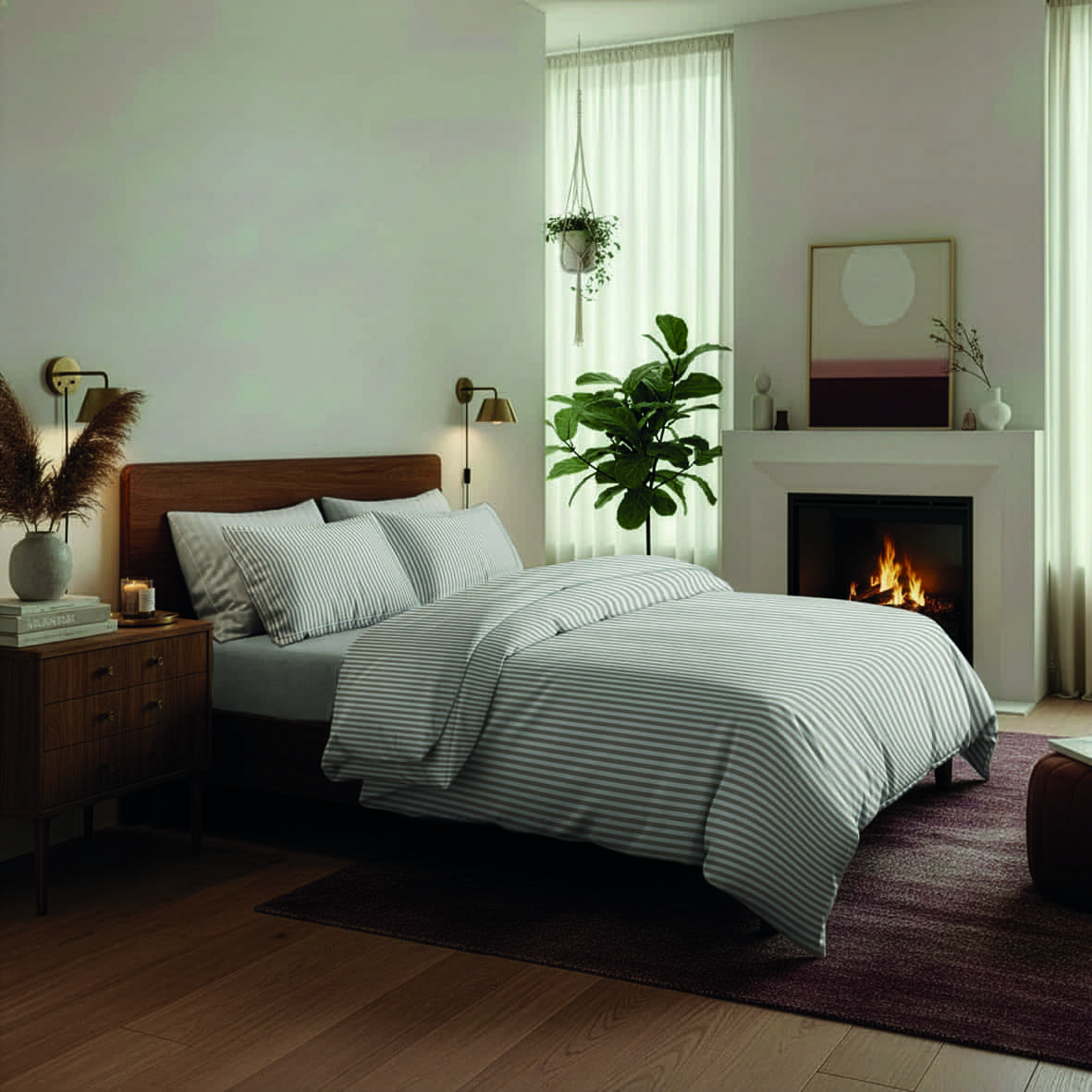 Taie de traversin coton percale - Sorbonne Taupe - 43 x 210 cm – Image 2