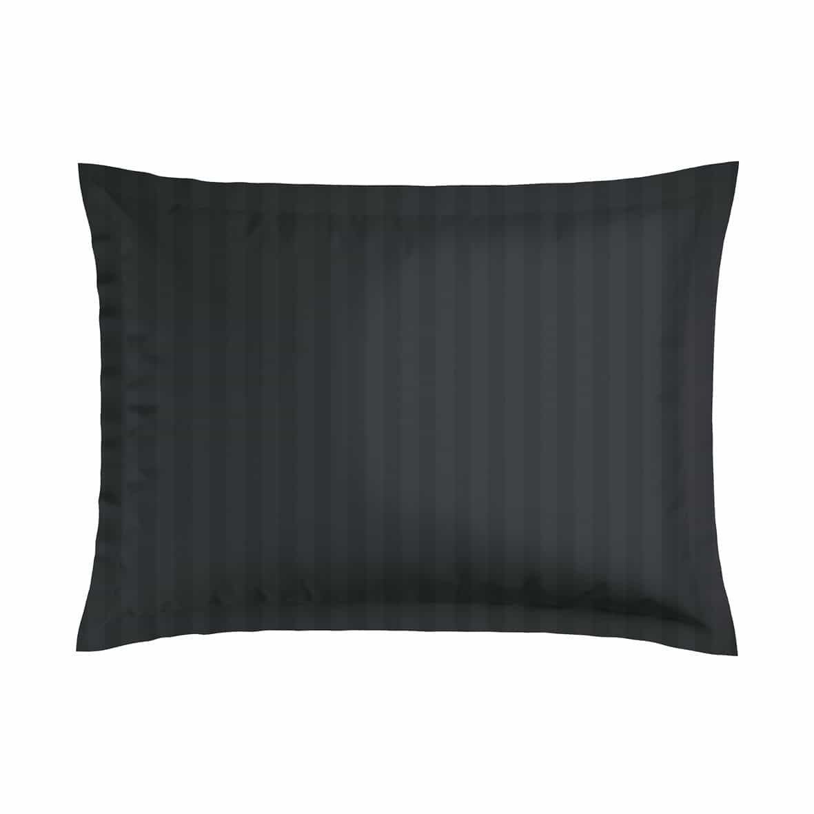 Set de 2 taies d'oreiller satin de coton rayure tissé dobby -  Gris 03 - 2 x (50 x 70 cm)