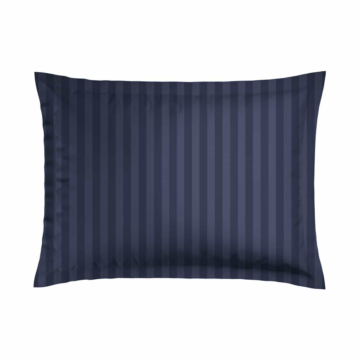 Set de 2 taies d'oreiller satin de coton rayure tissé dobby -  Bleu 11 - 2 x (50 x 70 cm)