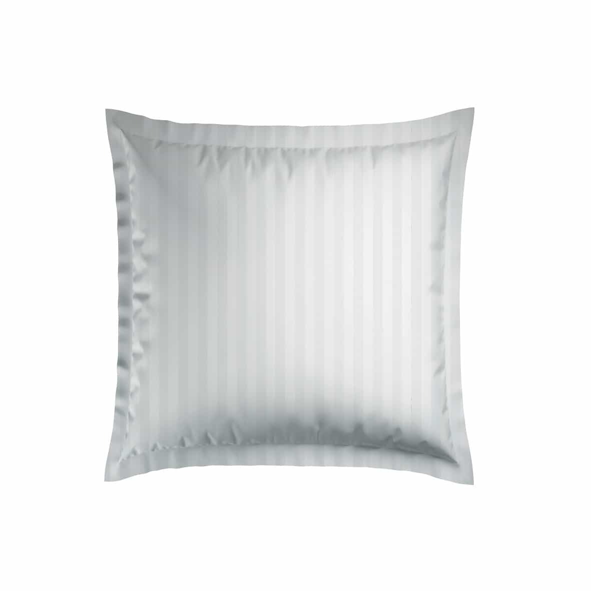 Set de 2 taies d'oreiller satin de coton rayure tissé dobby -  Blanc 01 - 2 x (80 x 80 cm)