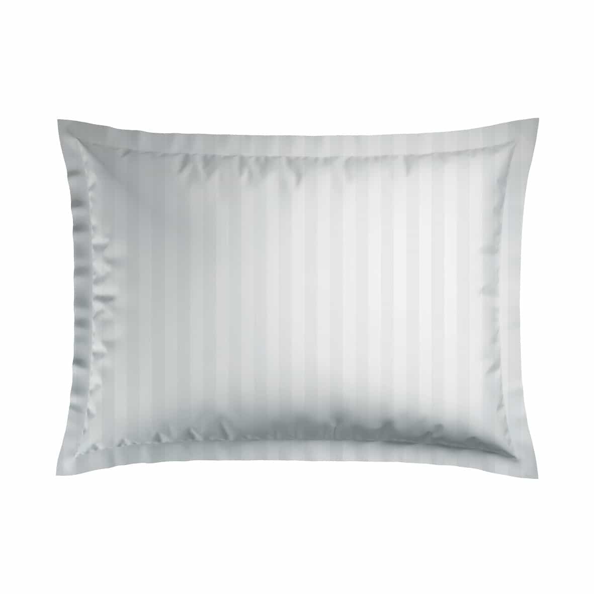 Set de 2 taies d'oreiller satin de coton rayure tissé dobby -  Blanc 01 - 2 x (50 x 70 cm)