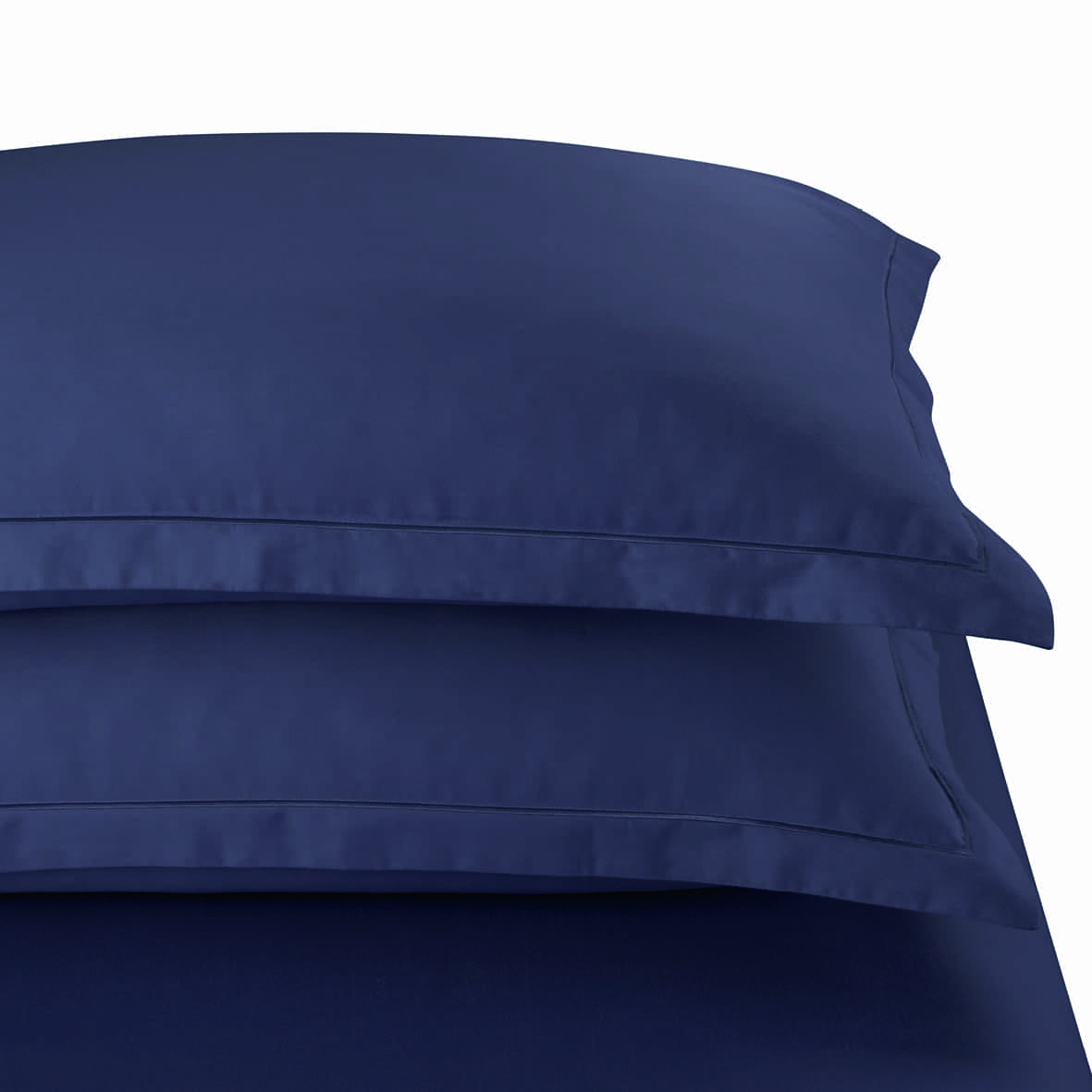 Taie d'oreiller satin de coton - Uni 1 baratta Bleu 06 - 2 x (50 x 70 cm) – Image 2