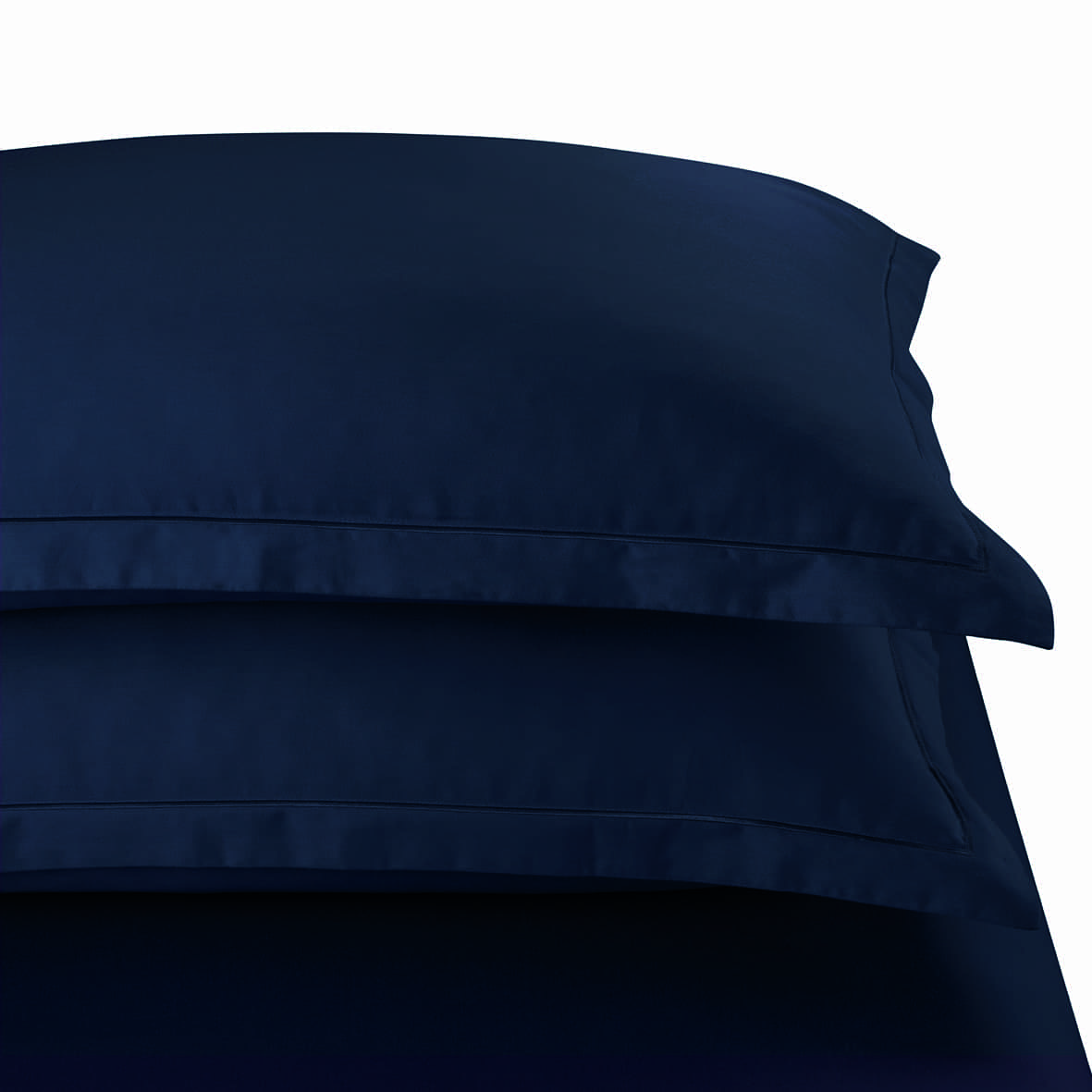 Taie d'oreiller satin de coton - Uni 1 baratta Bleu 11 - 2 x (63 x 63 cm) – Image 2