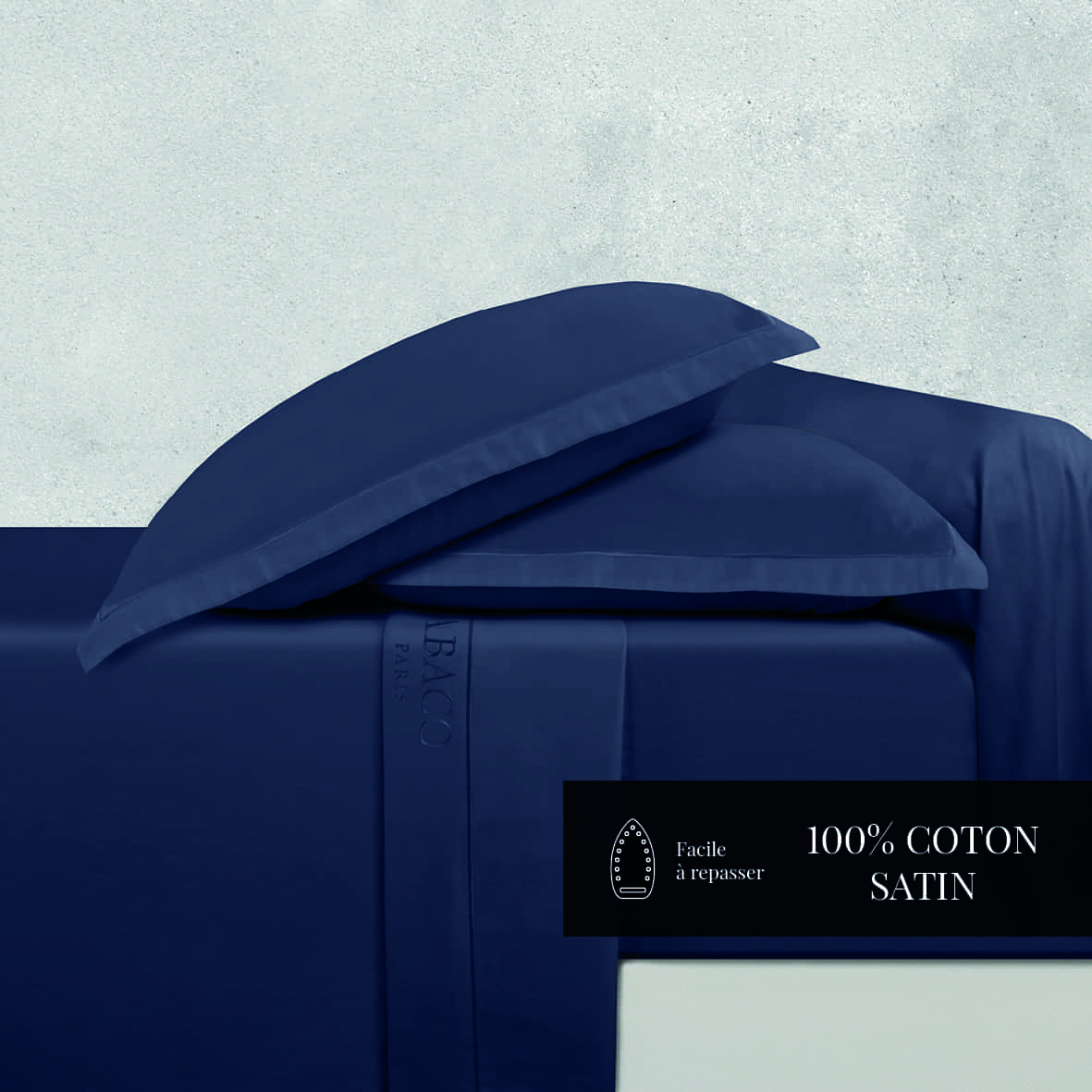 Taie d'oreiller satin de coton - Uni 1 baratta Bleu 11 - 2 x (63 x 63 cm) – Image 4