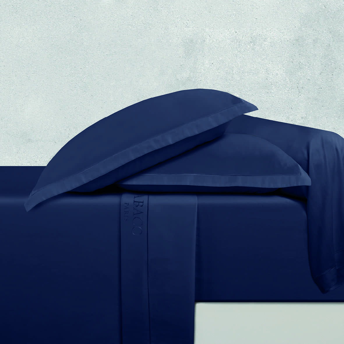 Ensemble de draps satin de coton - Uni 1 baratta Bleu 11 - 240 x 300 cm + 2 x (90 x 200 x 30 cm) + 2 x (63 x 63 cm) – Image 3