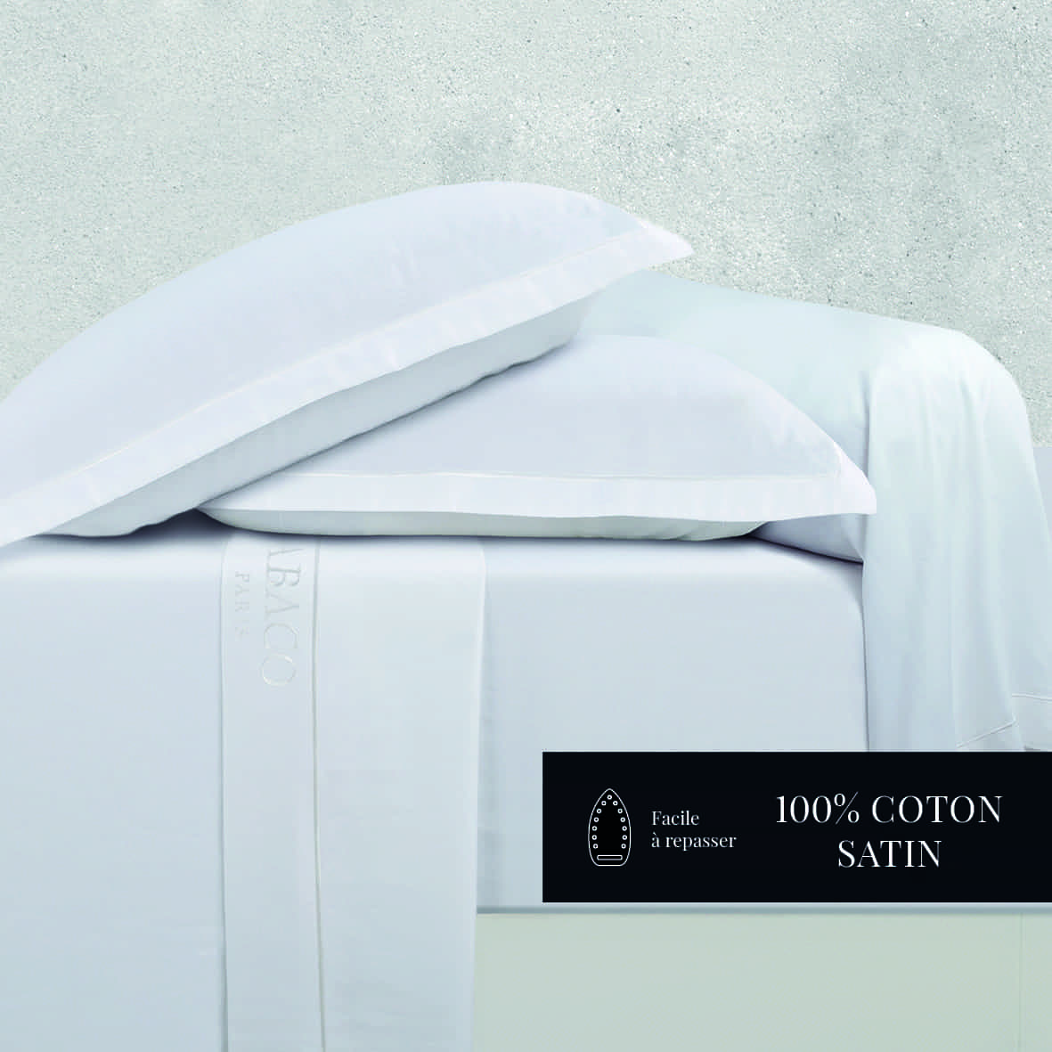 Taie d'oreiller satin de coton - Uni 1 baratta Blanc 01 - 2 x (50 x 70 cm) – Image 4