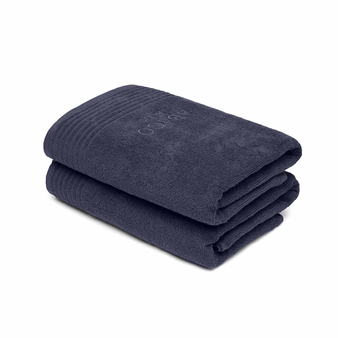 Drap de bain coton peigné LT - Ecume Bleu foncé - 2 x (70 x 140 cm)