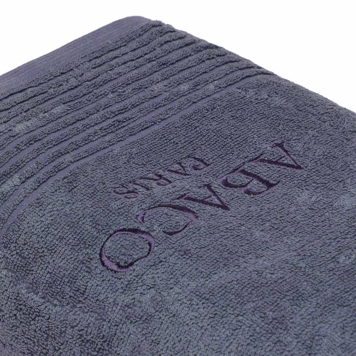 Serviette + drap de bain coton peigné LT - Ecume Bleu gris - 2 x (50 x 100 cm) + 2 x (70 x 140 cm) – Image 2