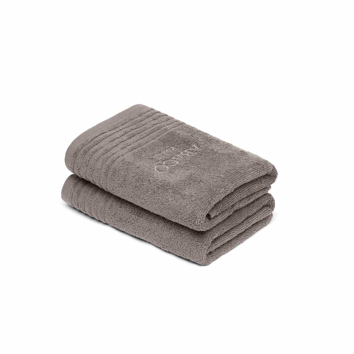 Serviette coton peigné LT - Ecume Brun - 2 x (50 x 100 cm)