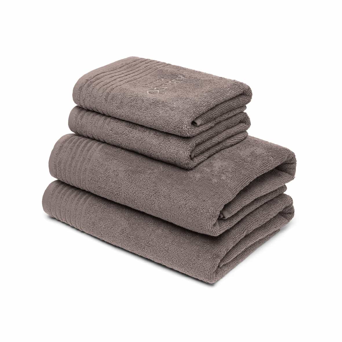 Serviette + drap de bain coton peigné LT - Ecume Brun - 2 x (50 x 100 cm) + 2 x (70 x 140 cm)