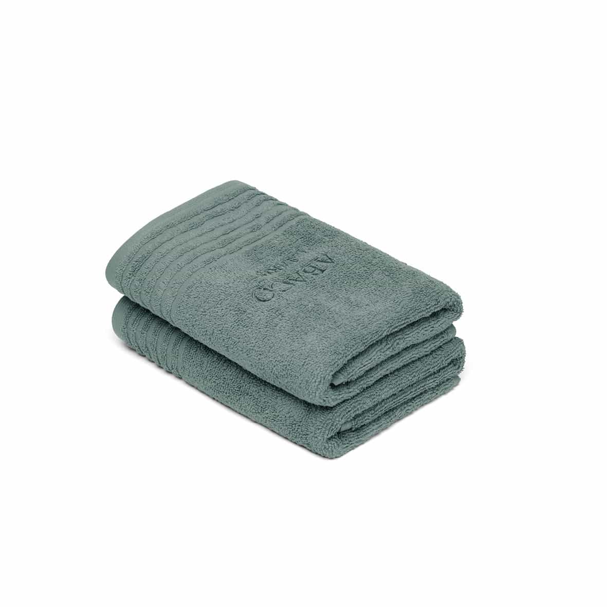 Serviette coton peigné LT - Ecume Vert bouteille - 2 x (50 x 100 cm)