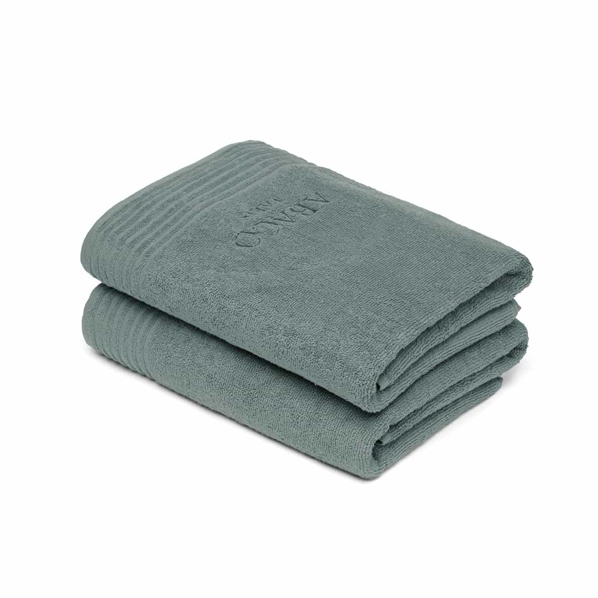 Drap de bain coton peigné LT - Ecume Vert bouteille - 2 x (70 x 140 cm)