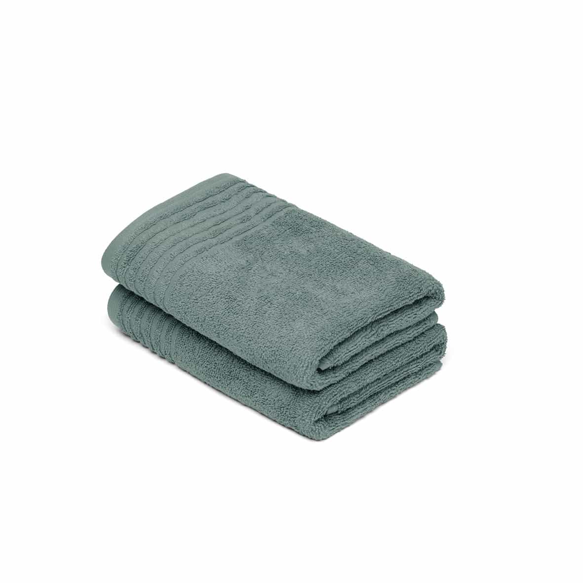 essuie-mains coton peigné LT - Ecume Vert bouteille - 2 x (45 x 45 cm)