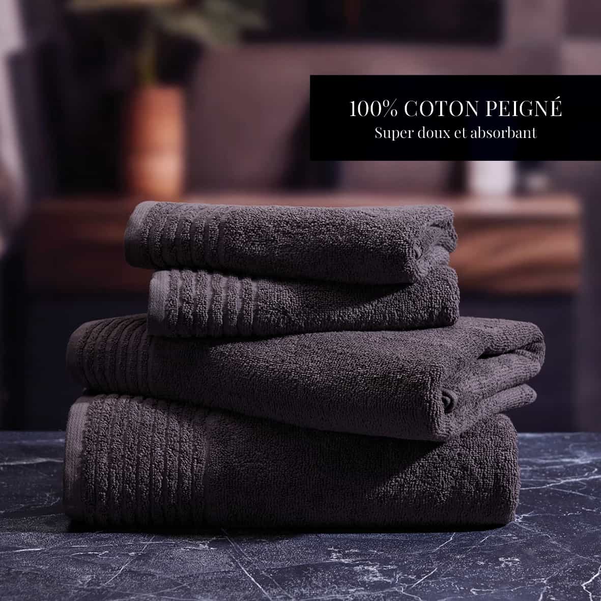 Tapis de bain coton - design 19 Gris foncé - 60 x 100 cm – Image 4