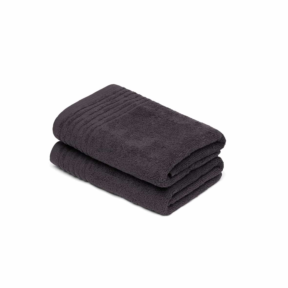 essuie-mains coton peigné LT - Ecume Gris foncé - 2 x (45 x 45 cm)