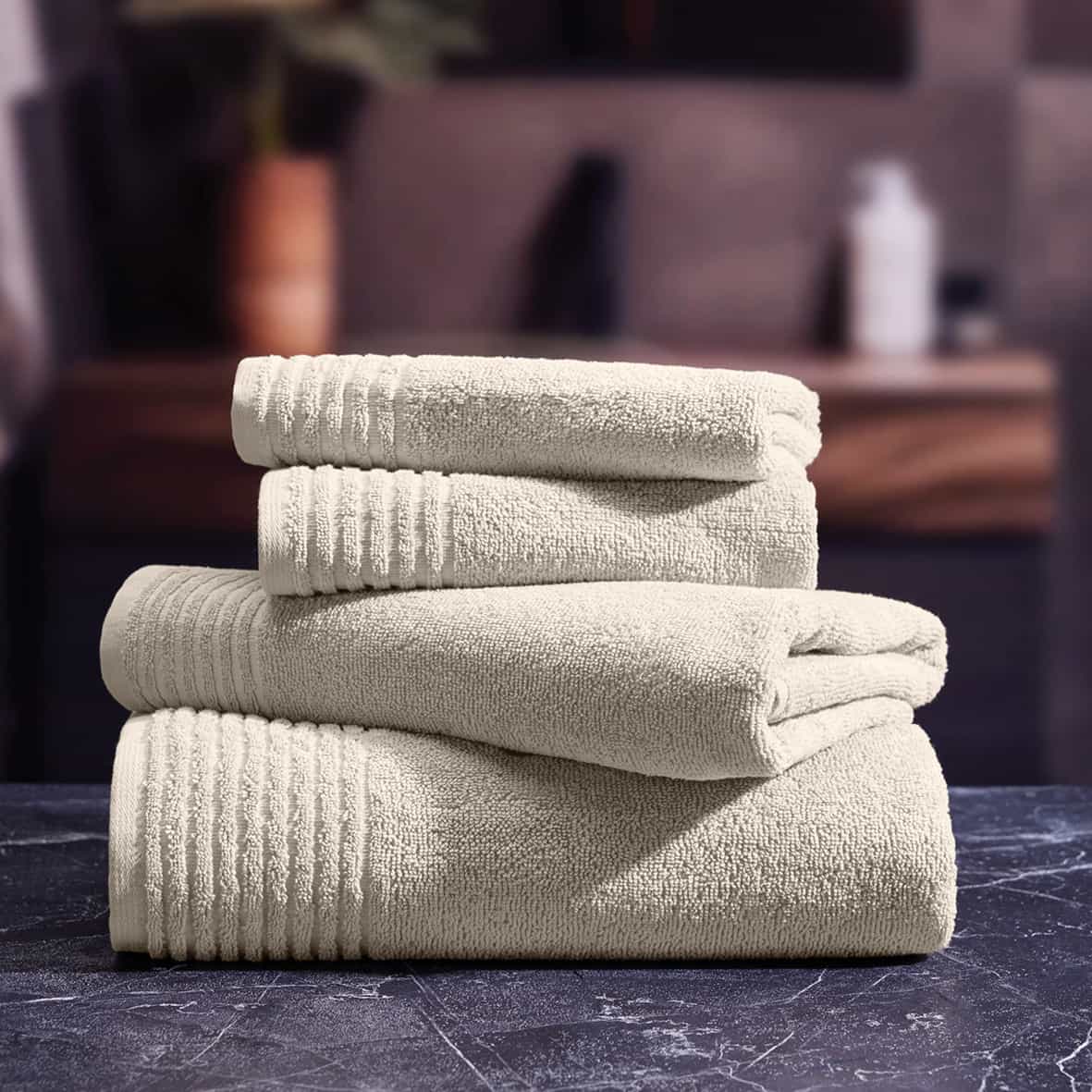 Drap de bain coton peigné LT - Ecume Ivoire - 2 x (70 x 140 cm) – Image 3