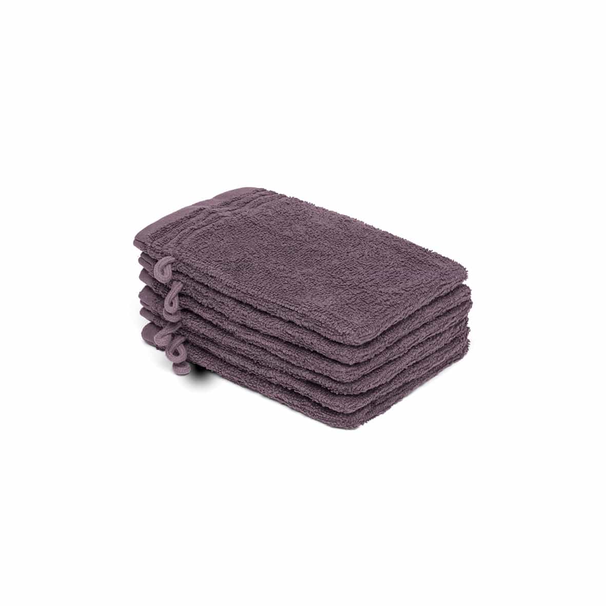 Gant de toilette coton peigné LT - Ecume Mauve - 6 x (15 x 21 cm)