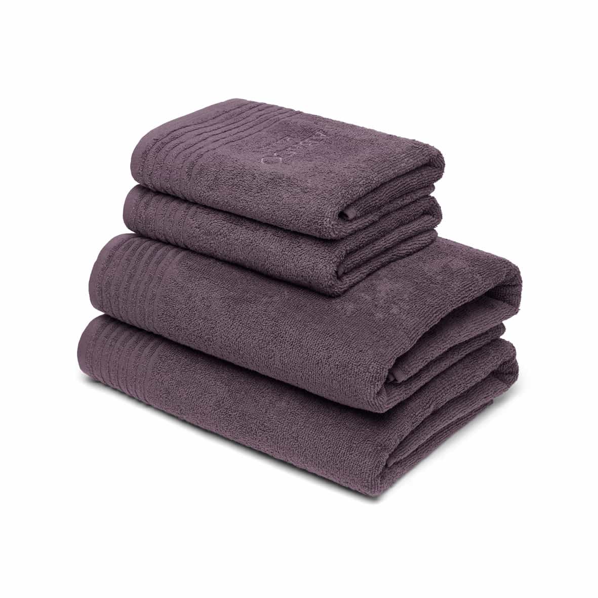 Serviette + drap de bain coton peigné LT - Ecume Mauve - 2 x (50 x 100 cm) + 2 x (70 x 140 cm)