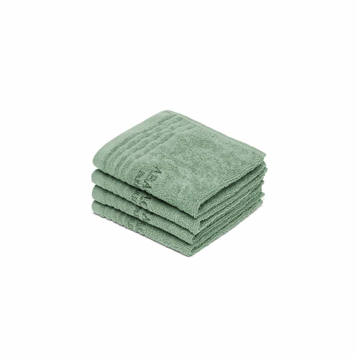 Serviette d'invité coton peigné LT - Ecume Vert sauge - 4 x (30 x 30 cm)