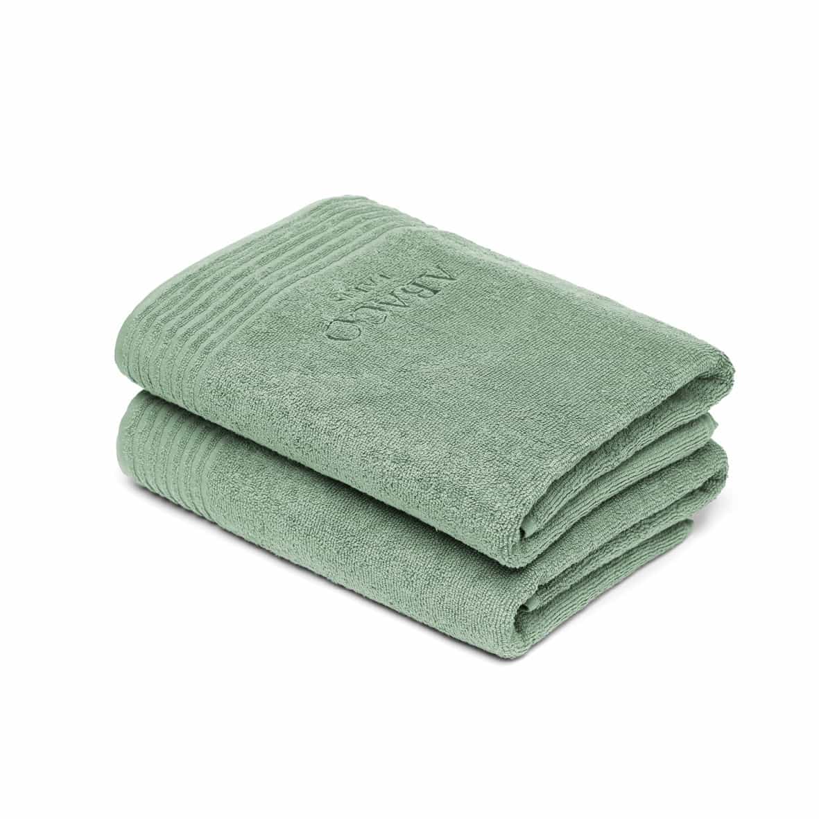 Drap de bain coton peigné LT - Ecume Vert sauge - 2 x (70 x 140 cm)