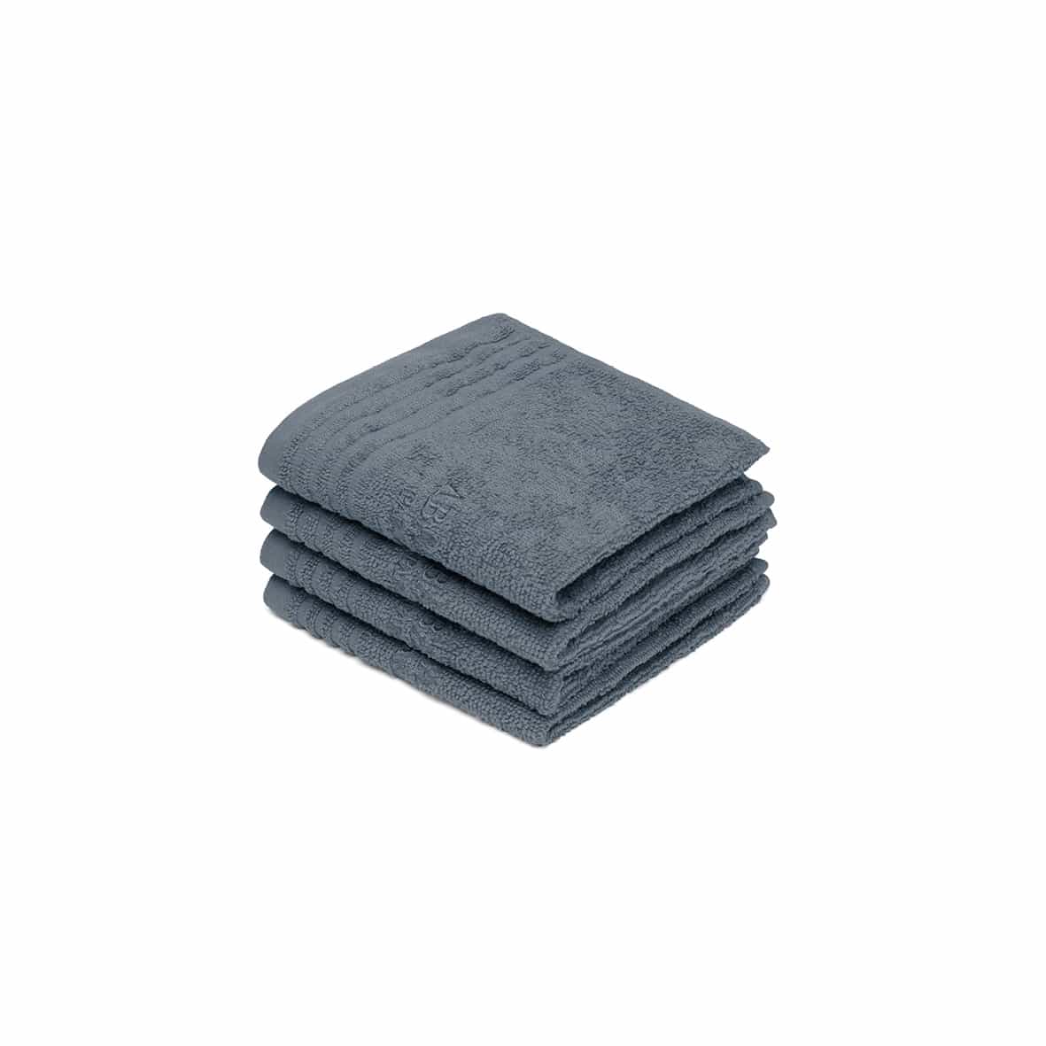 Serviette d'invité coton peigné LT - Ecume Bleu de Prusse - 4 x (30 x 30 cm)