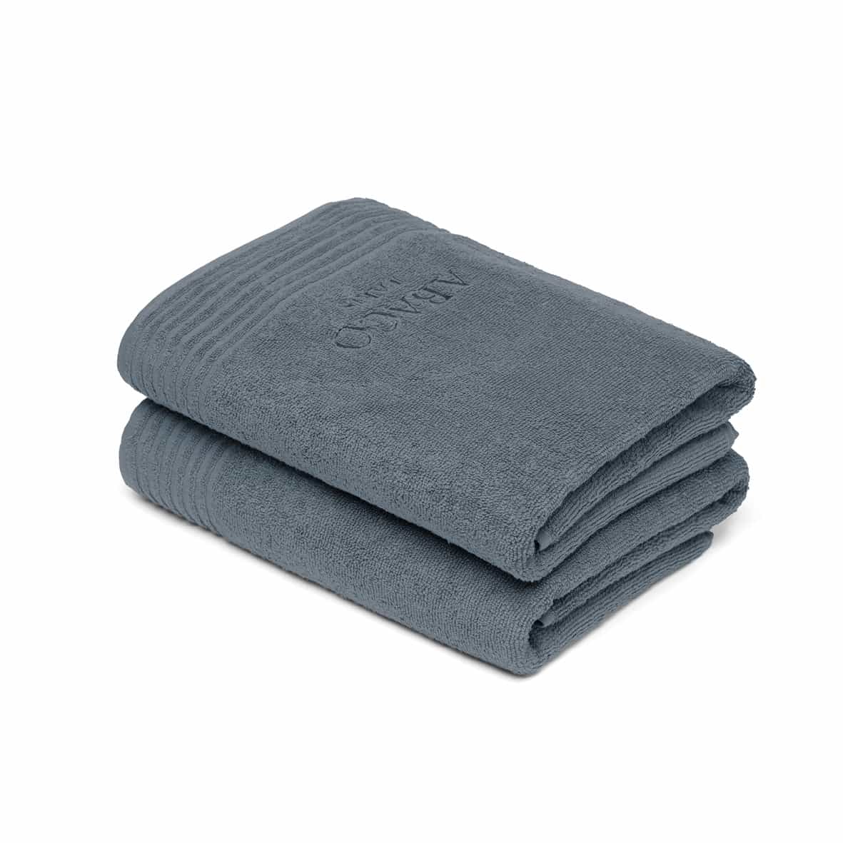 Drap de bain coton peigné LT - Ecume Bleu de Prusse - 2 x (70 x 140 cm)