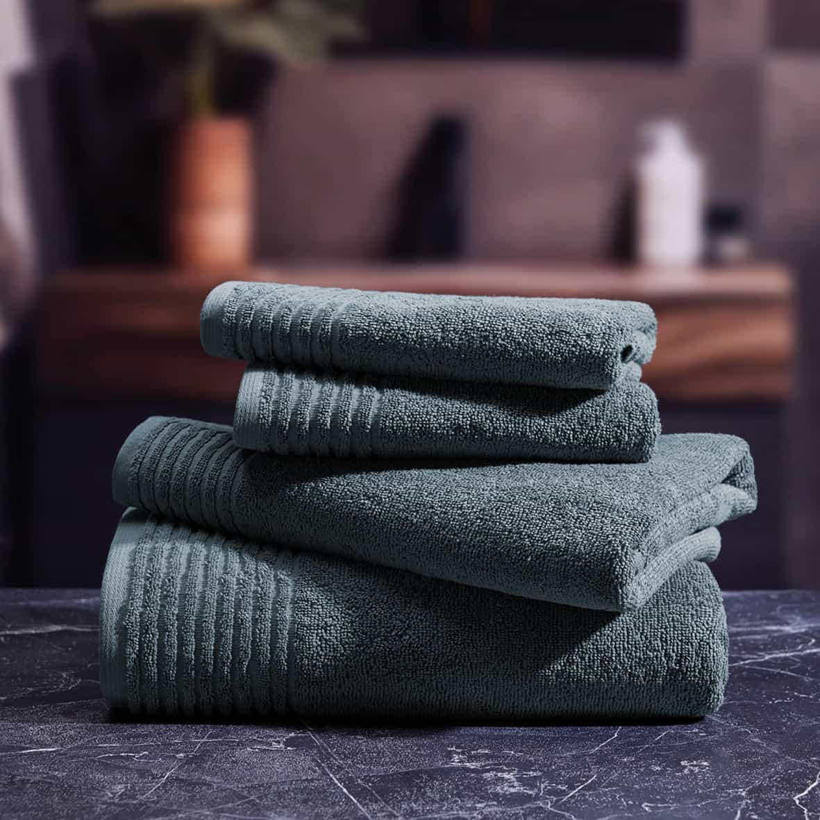 Tapis de bain coton - design 18 Bleu de Prusse - 50 x 70 cm – Image 3