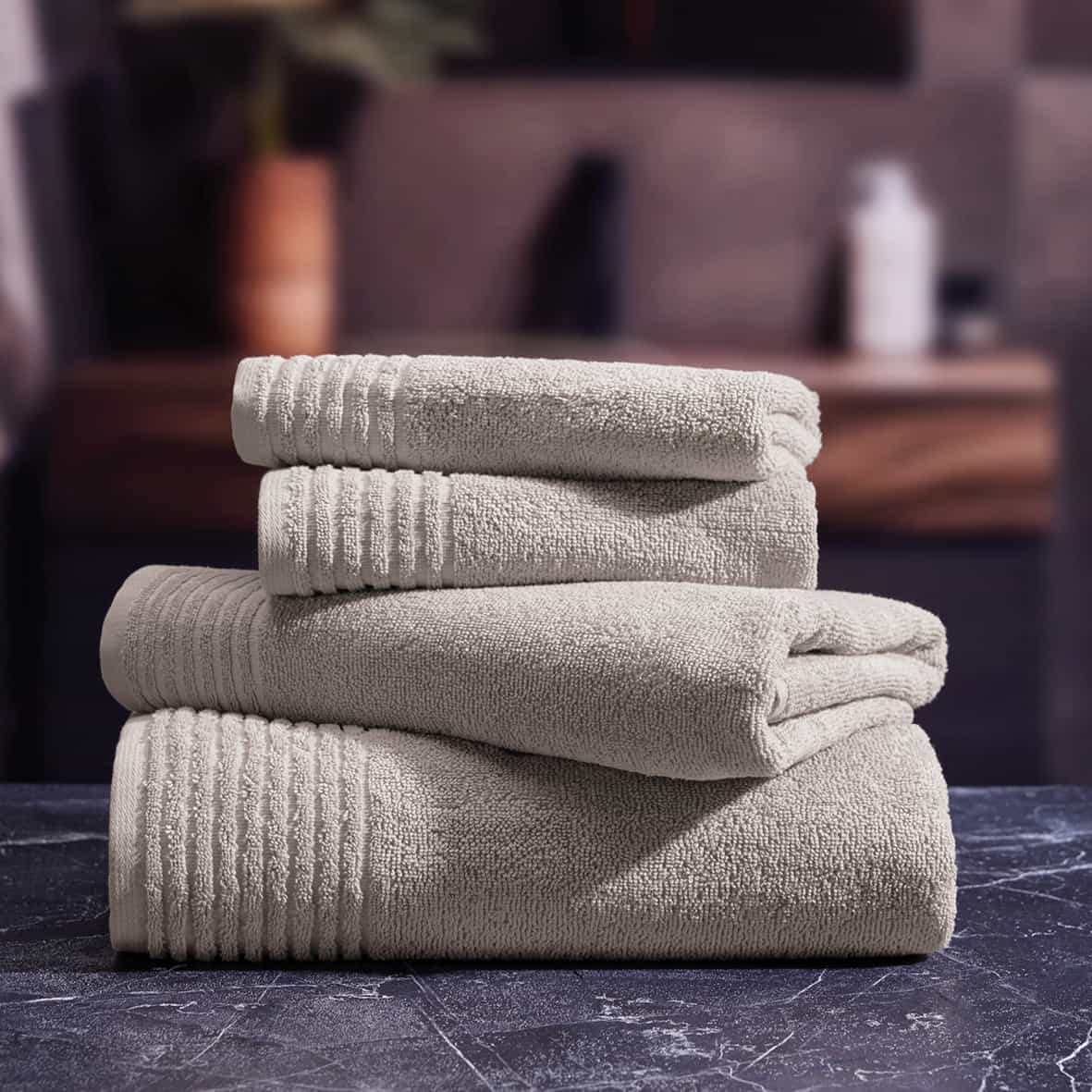 Drap de bain coton peigné LT - Ecume Sable - 100 x 150 cm – Image 3