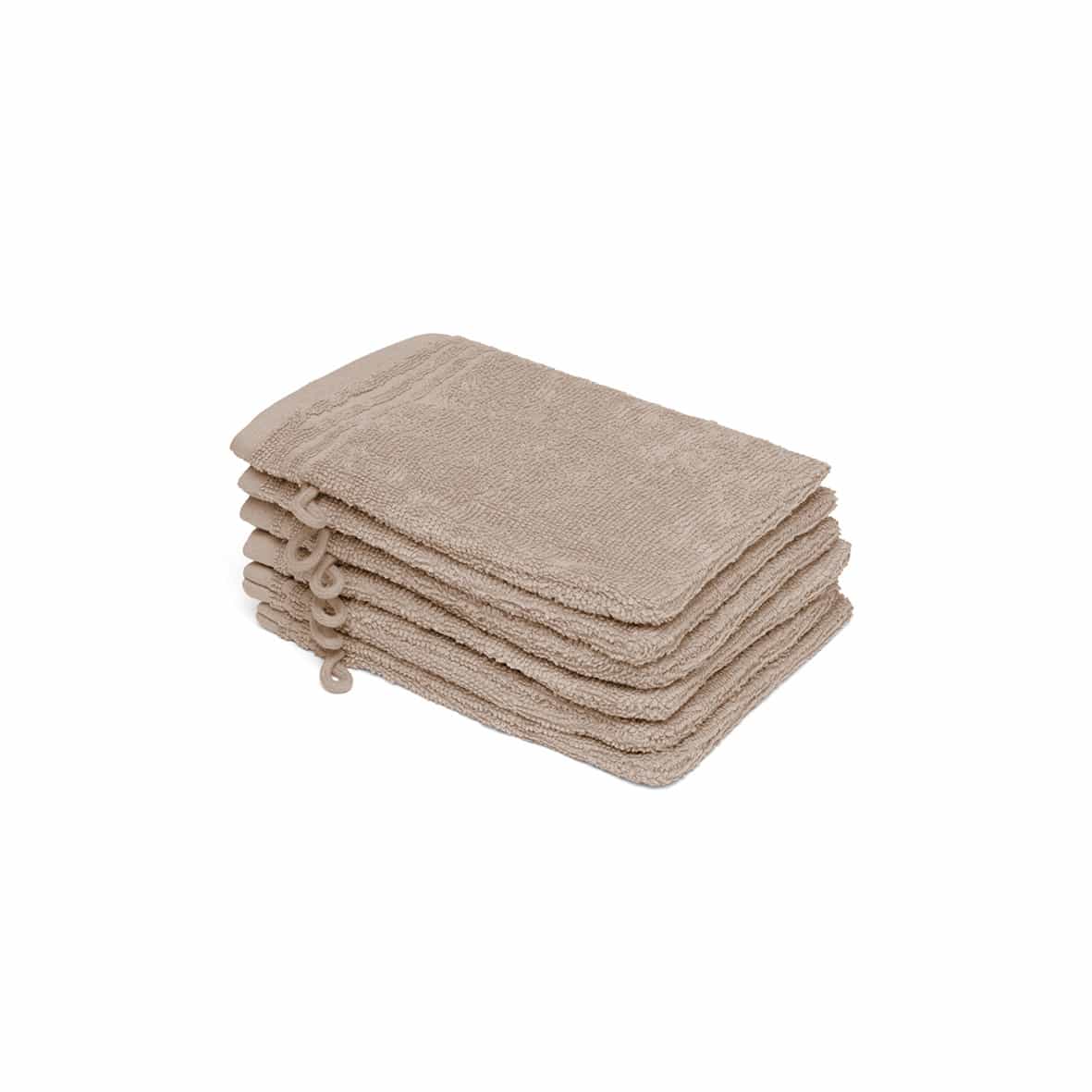 Gant de toilette coton peigné LT - Ecume Taupe - 6 x (15 x 21 cm)