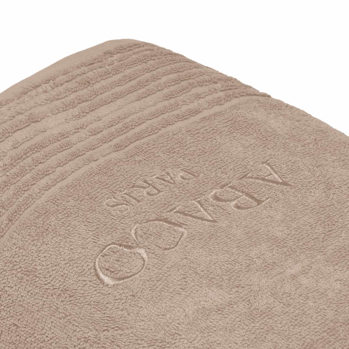 Serviette coton peigné LT - Ecume Taupe - 2 x (50 x 100 cm) – Image 2