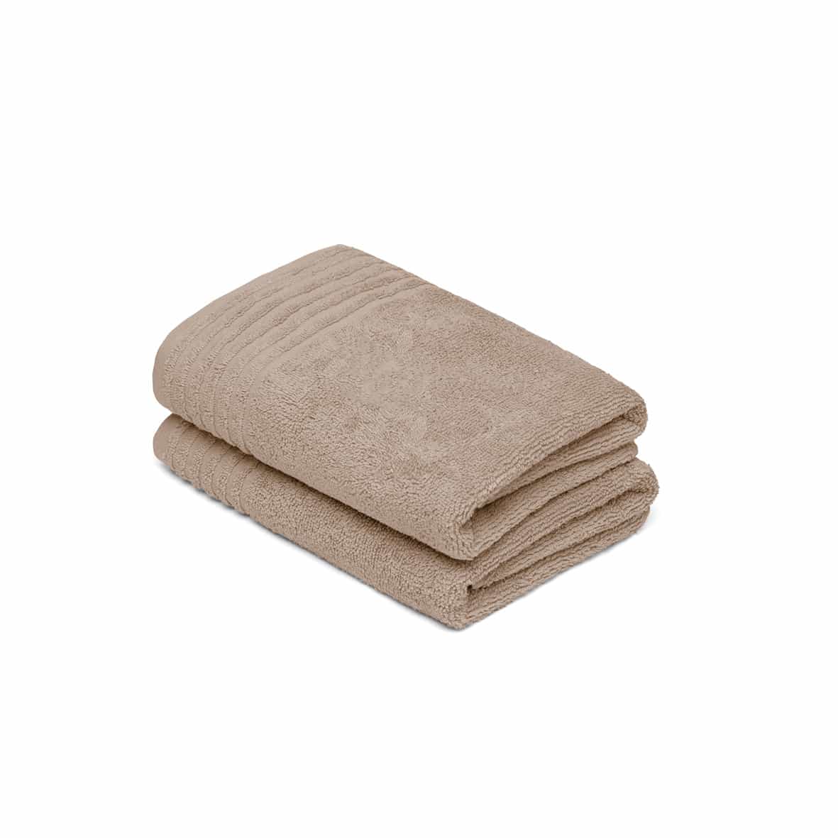 essuie-mains coton peigné LT - Ecume Taupe - 2 x (45 x 45 cm)