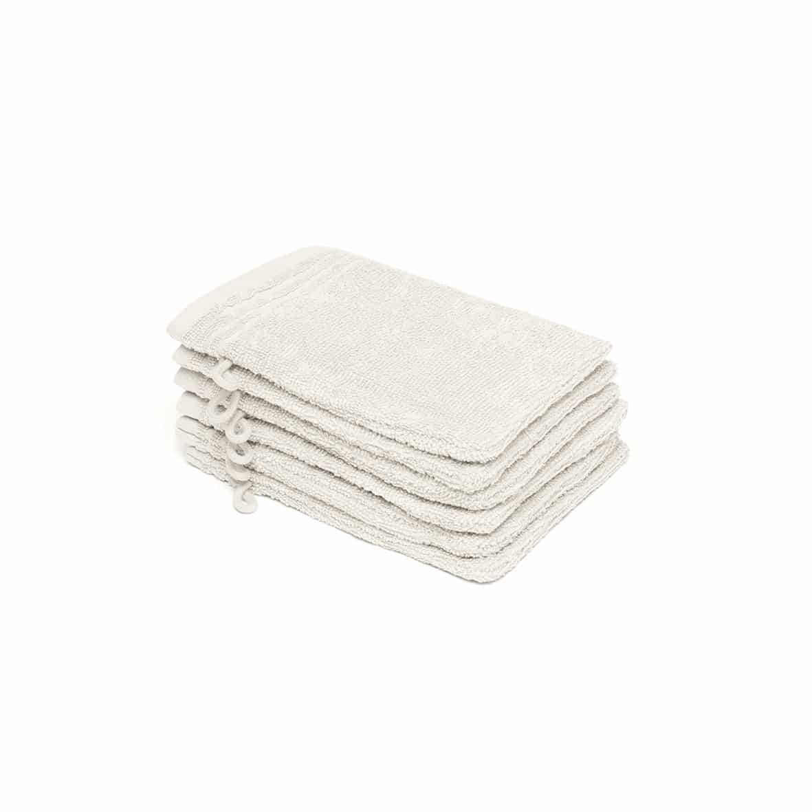 Gant de toilette coton peigné LT - Ecume Blanc - 6 x (15 x 21 cm)