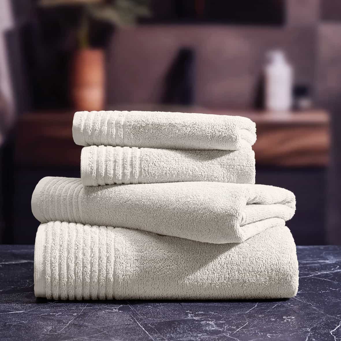 Gant de toilette coton peigné LT - Ecume Blanc - 6 x (15 x 21 cm) – Image 3