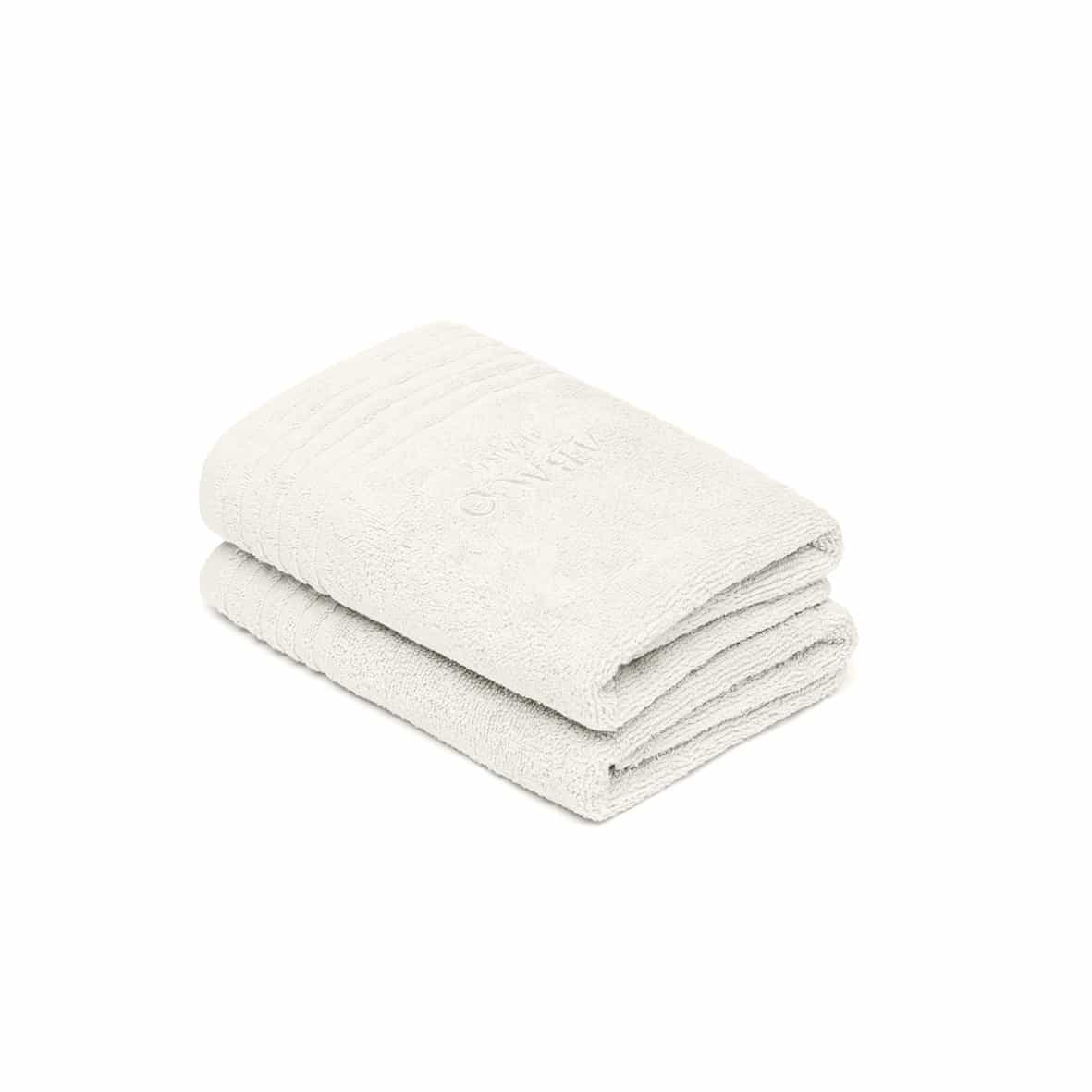 Serviette coton peigné LT - Ecume Blanc - 2 x (50 x 100 cm)