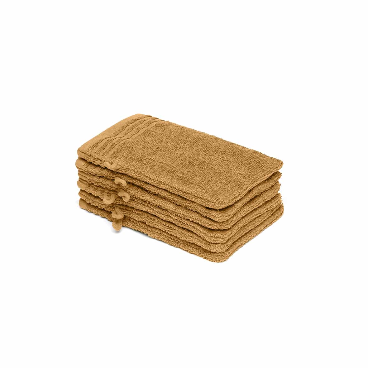 Gant de toilette coton peigné LT - Ecume Jaune moutarde - 6 x (15 x 21 cm)