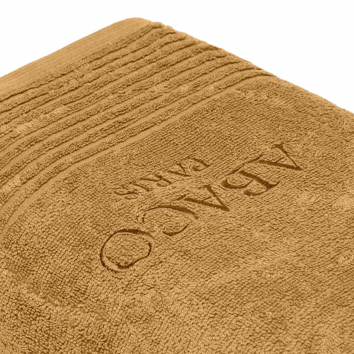 Gant de toilette coton peigné LT - Ecume Jaune moutarde - 6 x (15 x 21 cm) – Image 2