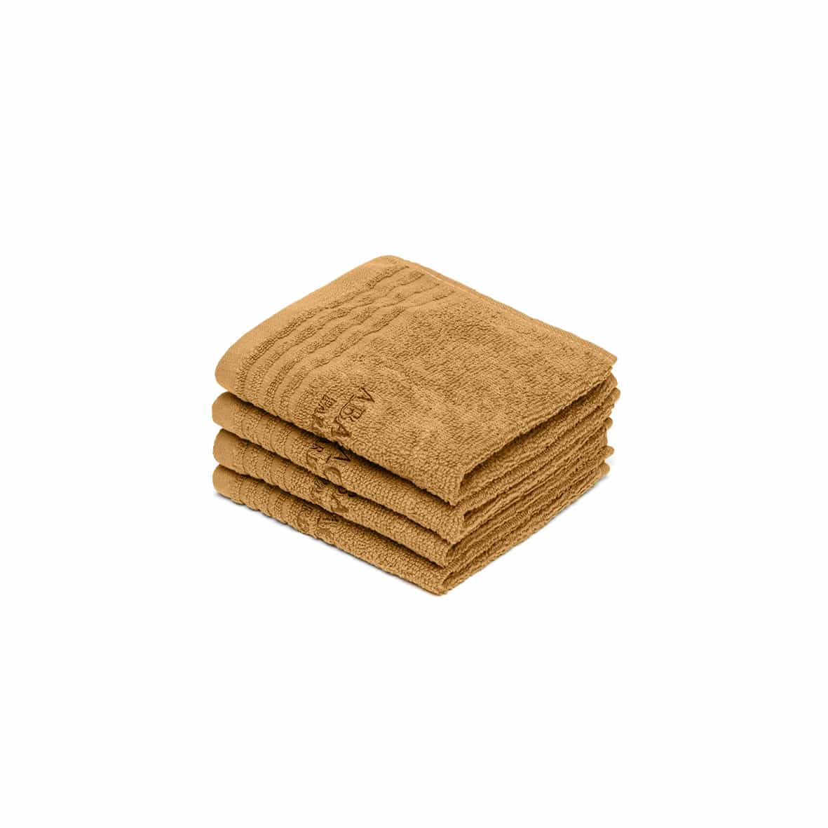 Serviette d'invité coton peigné LT - Ecume Jaune moutarde - 4 x (30 x 30 cm)