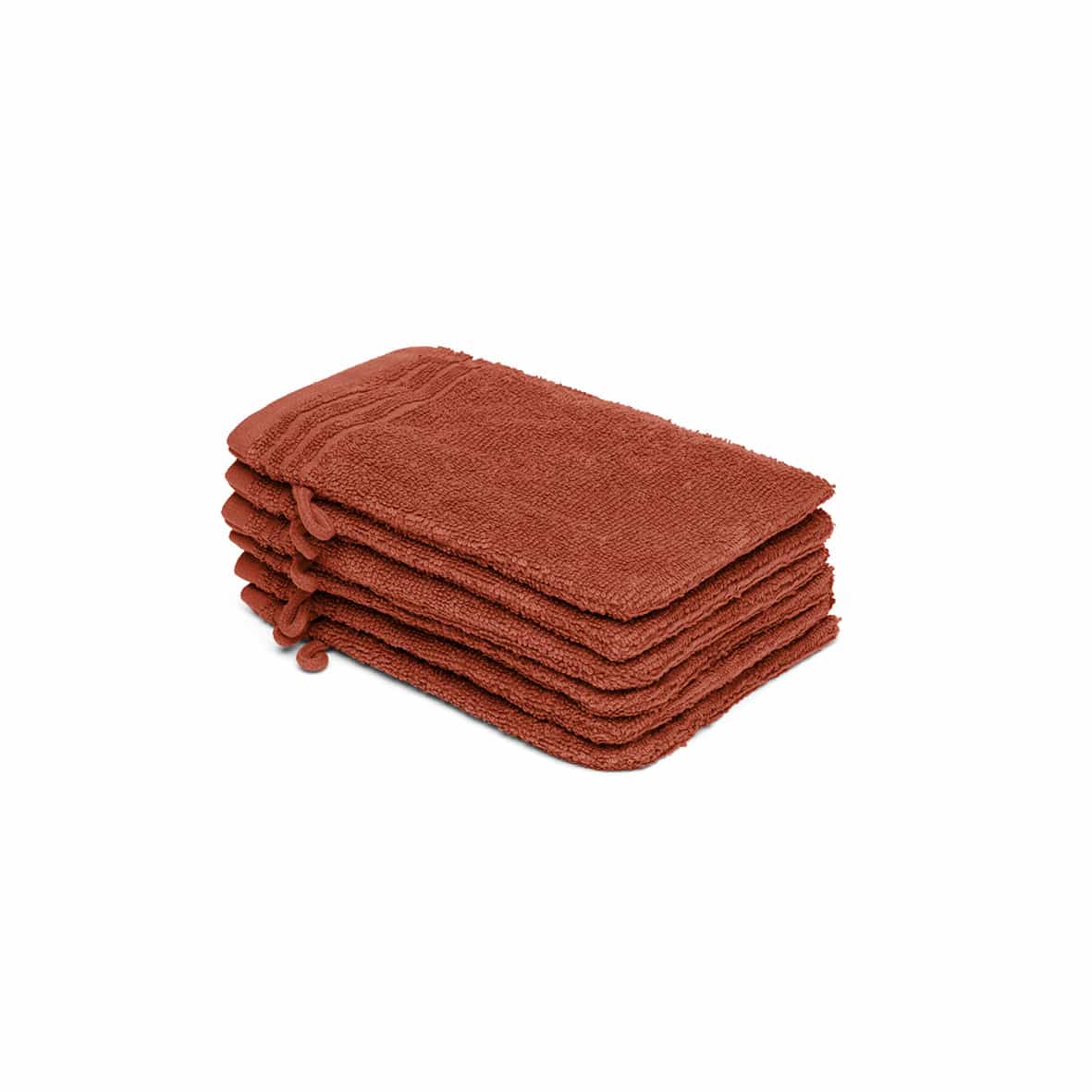 Gant de toilette coton peigné LT - Ecume Terracotta - 6 x (15 x 21 cm)