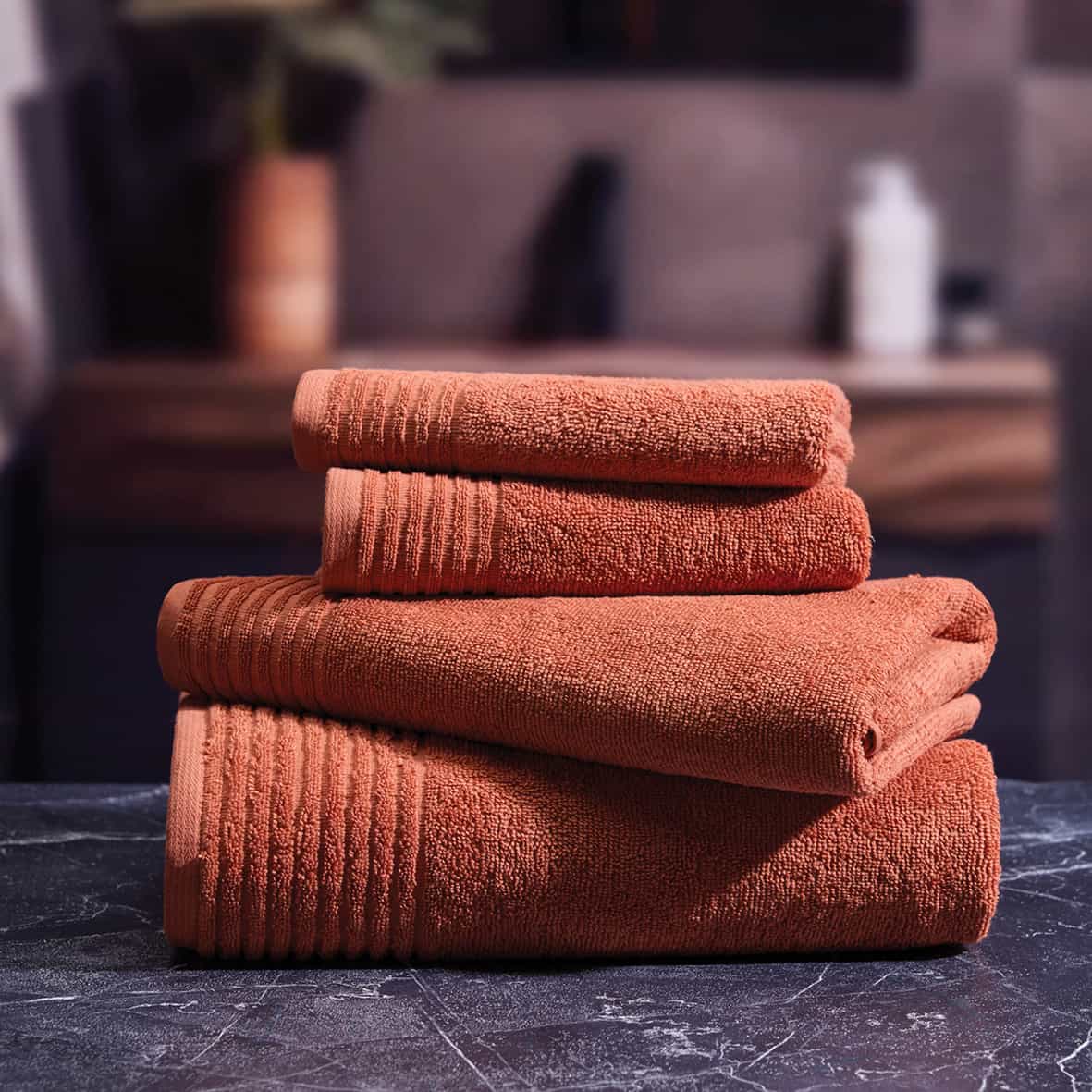 Gant de toilette coton peigné LT - Ecume Terracotta - 6 x (15 x 21 cm) – Image 3