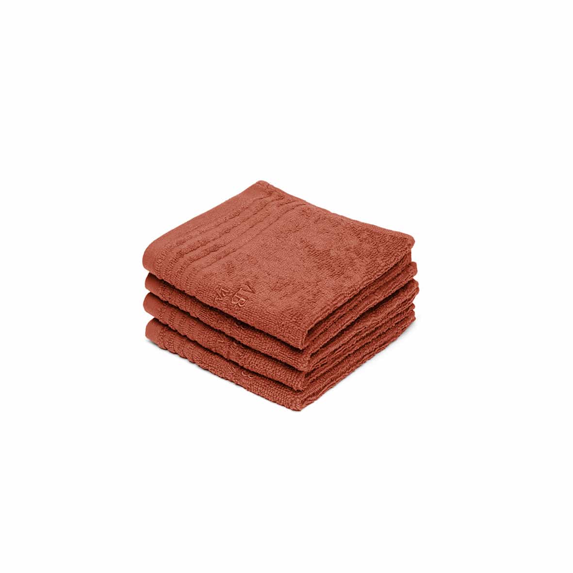 Serviette d'invité coton peigné LT - Ecume Terracotta - 4 x (30 x 30 cm)