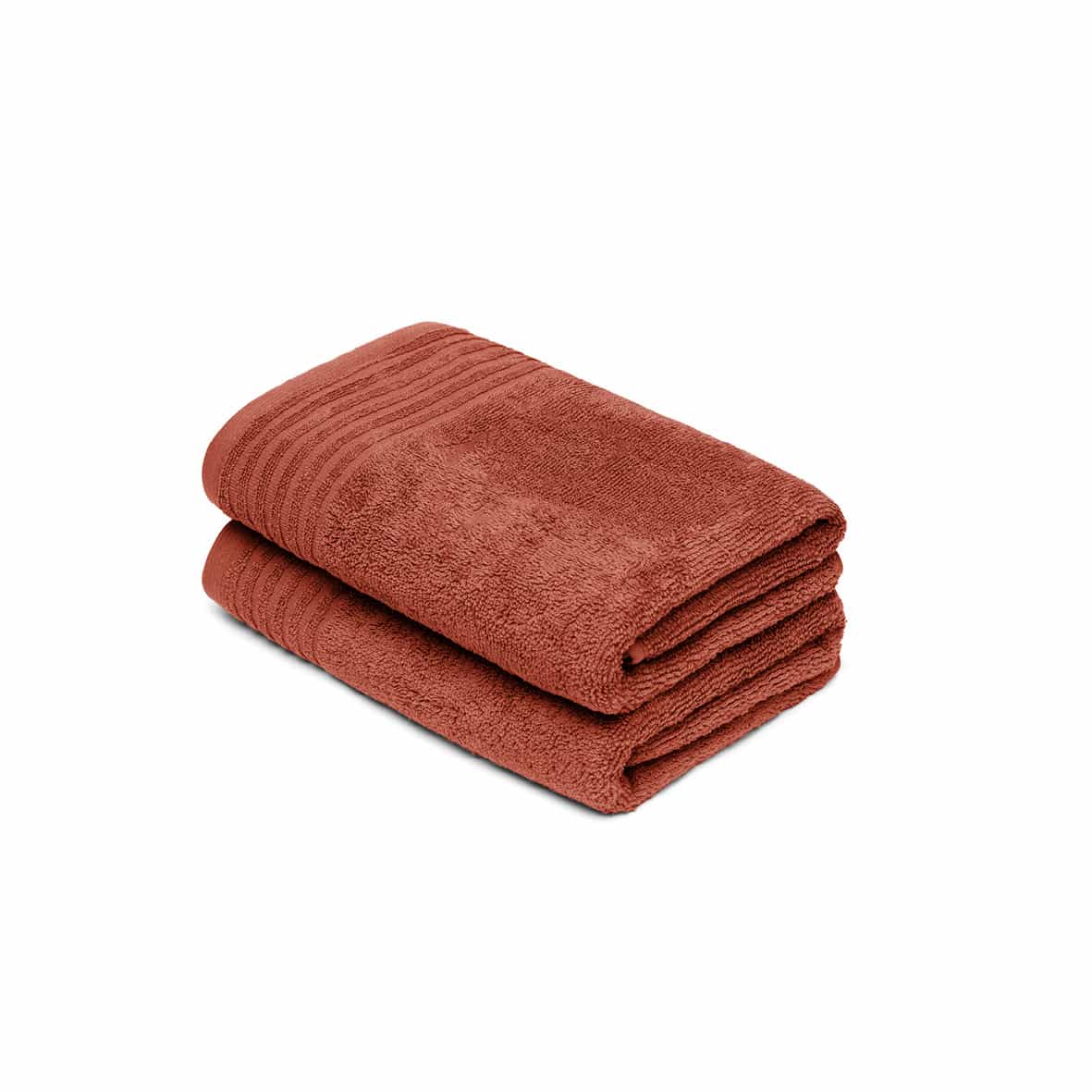 essuie-mains coton peigné LT - Ecume Terracotta - 2 x (45 x 45 cm)
