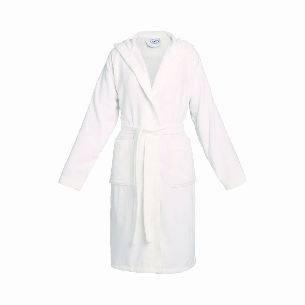 Peignoir coton velours avec capuche - Uni Blanc - M / L