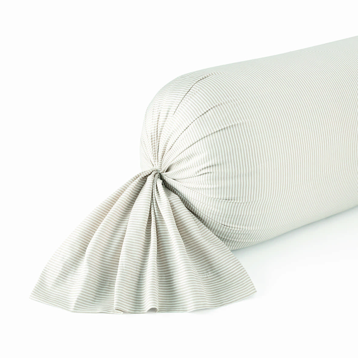 Taie de traversin satin de coton - Lignes élégantes Taupe - 43 x 210 cm