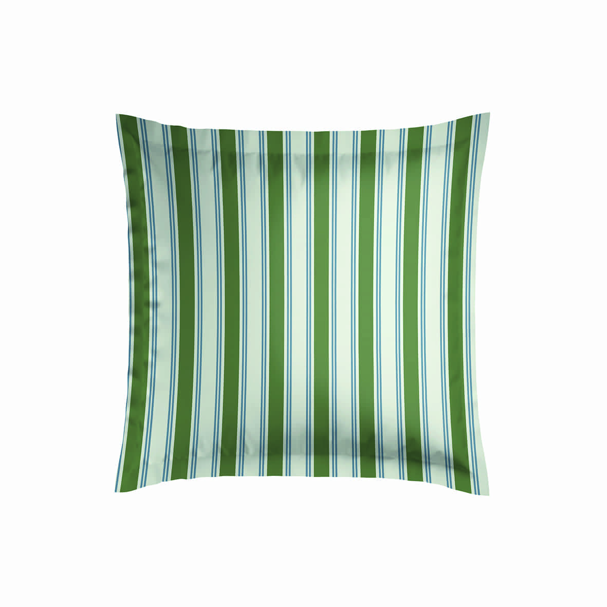Taie d'oreiller satin de coton Soline Vert / Bleu - 2 x (63 x 63 cm)