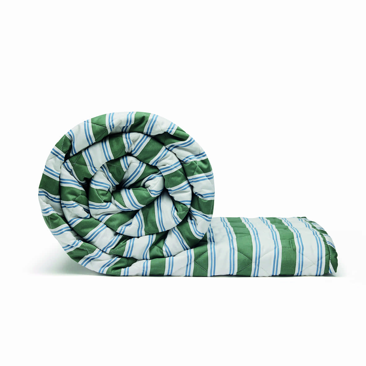 Couvre-lit satin de coton Soline Vert / Bleu - 220 x 250 cm