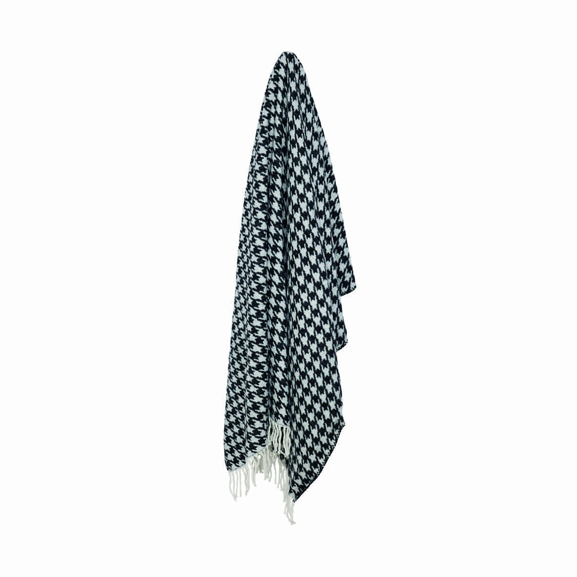 Plaid tissé Pied de poule Noir / Blanc - 130 x 170 cm