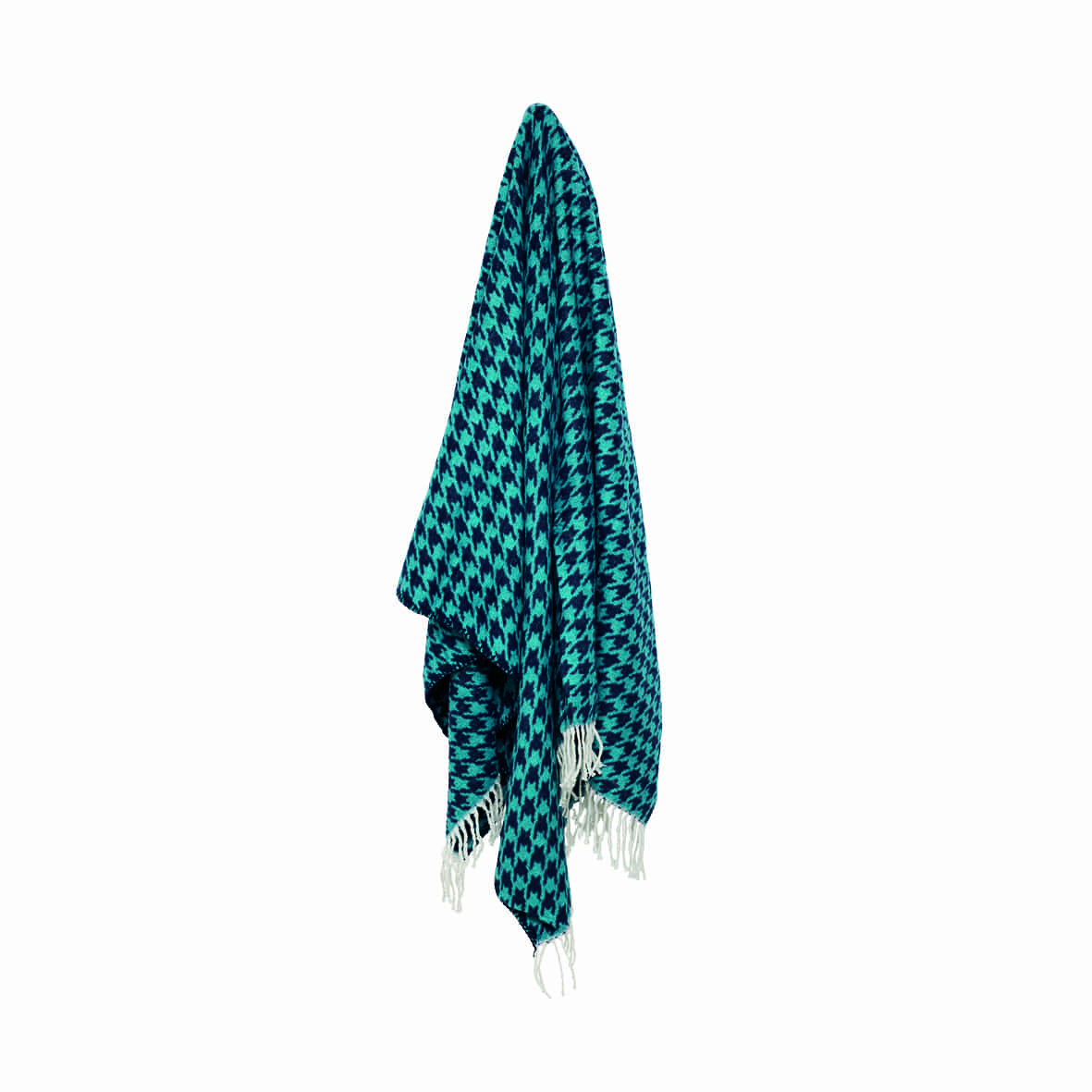 Plaid tissé Pied de poule Bleu - 130 x 170 cm